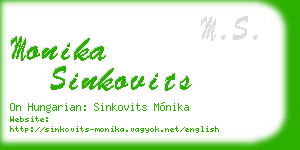 monika sinkovits business card