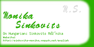 monika sinkovits business card